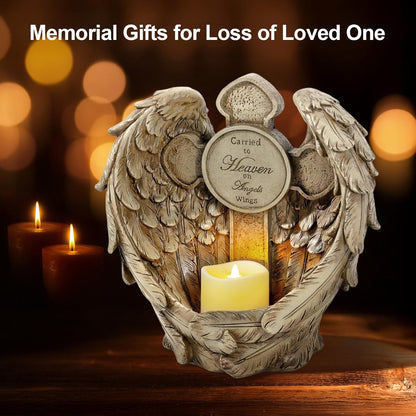12" Solar Angel Wing Cross Garden Lights, Waterproof Memorial Grave Decorations Sympathy Gifts for