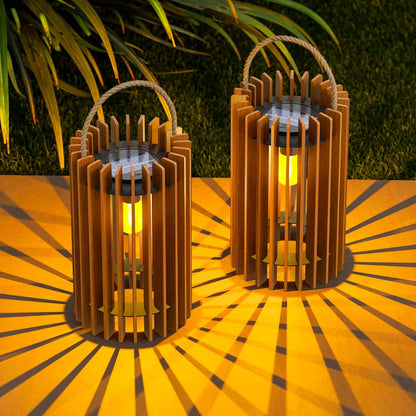 2-Pack Solar Lanterns Outdoor Hanging Portable Table Top Decorative Lamp DIY Lantern Lights