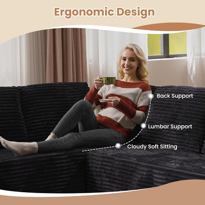 HOOOWOOO Cloud Sectional Couches for Living Room,Modular Sectional Sofa No Assembly,133X108 Inch