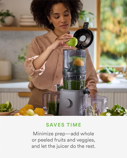 Nama J2 Cold Press Juicer – Self Feeding for Hands-Free Operation with Wide Mouth Hopper for Whole