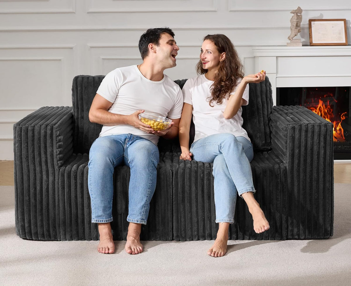 Modular Sectional Sofa 2 Seater Loveseat Modular Couch with Deep Seat Memory Foam Cloud Chair with