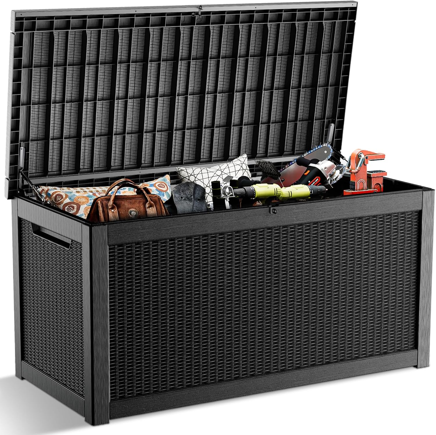 268 Gallon Outdoor Deck Box,Storage Lockable Waterproof Patio Furniture,Garden Tools,Cushions,Pool