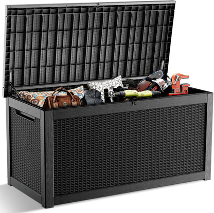 268 Gallon Outdoor Deck Box,Storage Lockable Waterproof Patio Furniture,Garden Tools,Cushions,Pool
