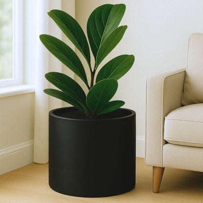 Fox & Fern 14.6 Inch Extra Large Planter — Premium Lightweight Fiberstone Matte Black Plant Pot