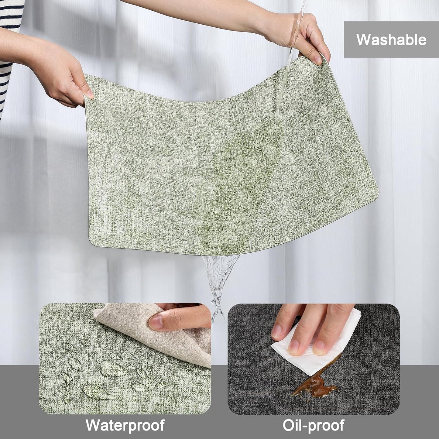 Myir JUN Placemats Dual Sided, Faux Leather Place Mats Set of 4 Indoor Placemat for Dining Table