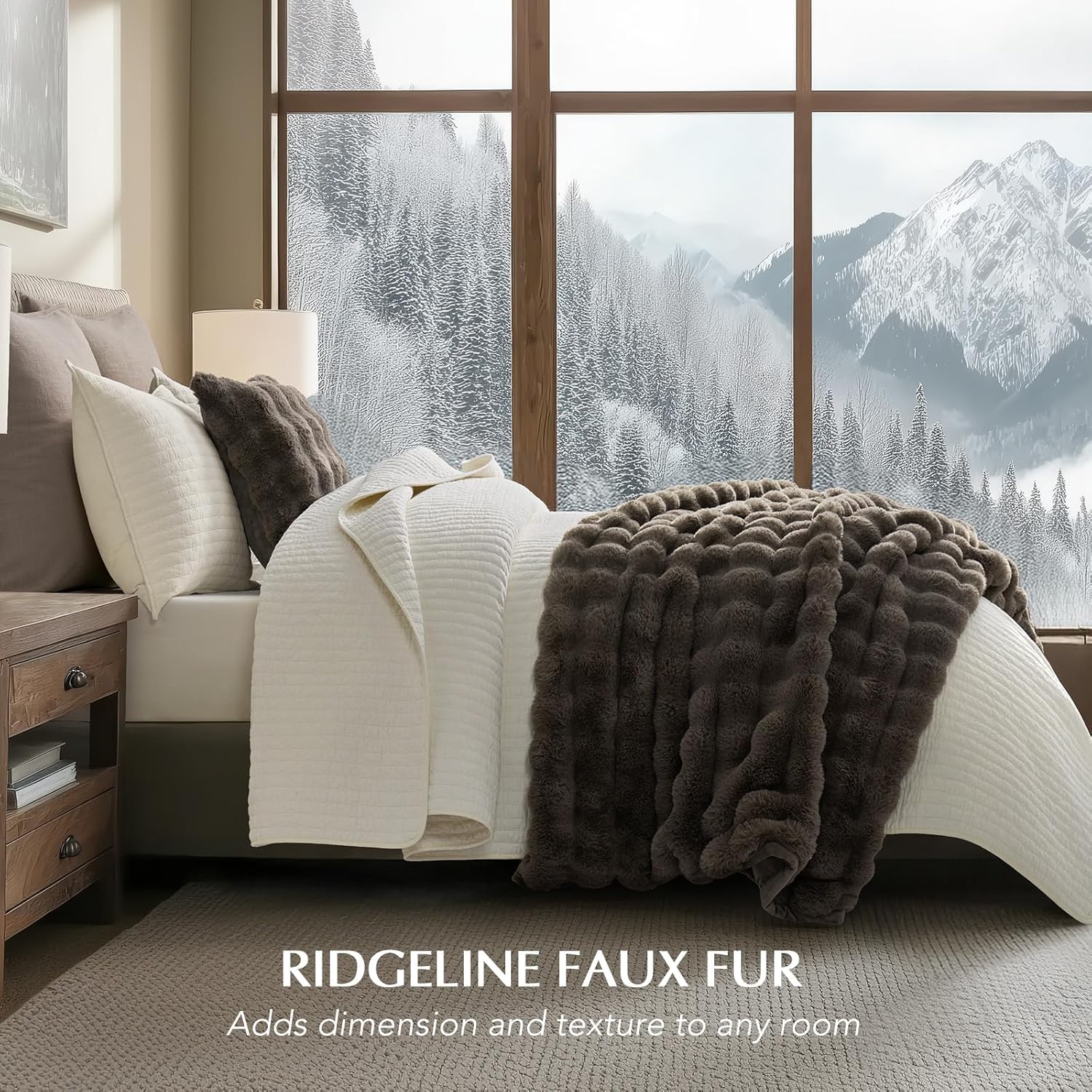 EVERGRACE Ultra Soft Luxury Fluffy Faux Rabbit Fur Throw Blanket, Thick Warm Fuzzy Blankets for