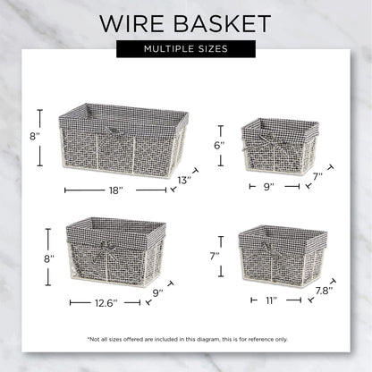 DII Farmhouse Chicken Wire Egg Basket, Storage Baskets with Liner, Denim, 16x12x7.88"