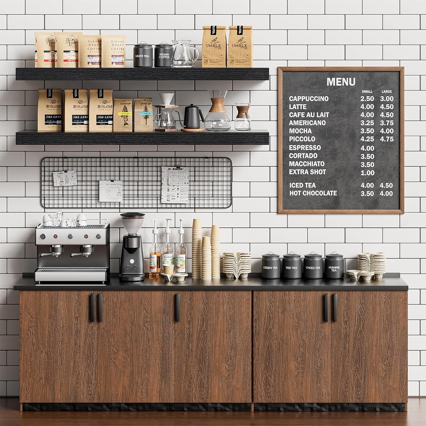 Heimlove Floating Shelves for Wall 36 Inches Long,9.3" Deep Black Floating Shelf Set of 2,Wall