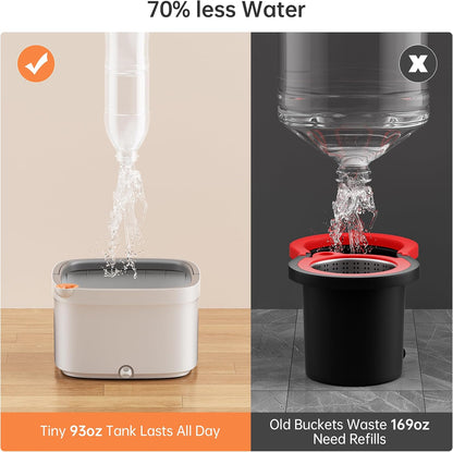 KZKR Spin Mop and Bucket Set with Self Separation Dirty and Clean Water System, Self Wringing 360°
