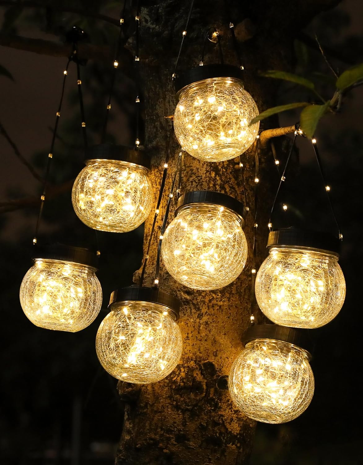 PARTPHONER Solar Lanterns Solar Lights Outdoor Waterproof 18-Pack, Solar Powered Hanging Lights
