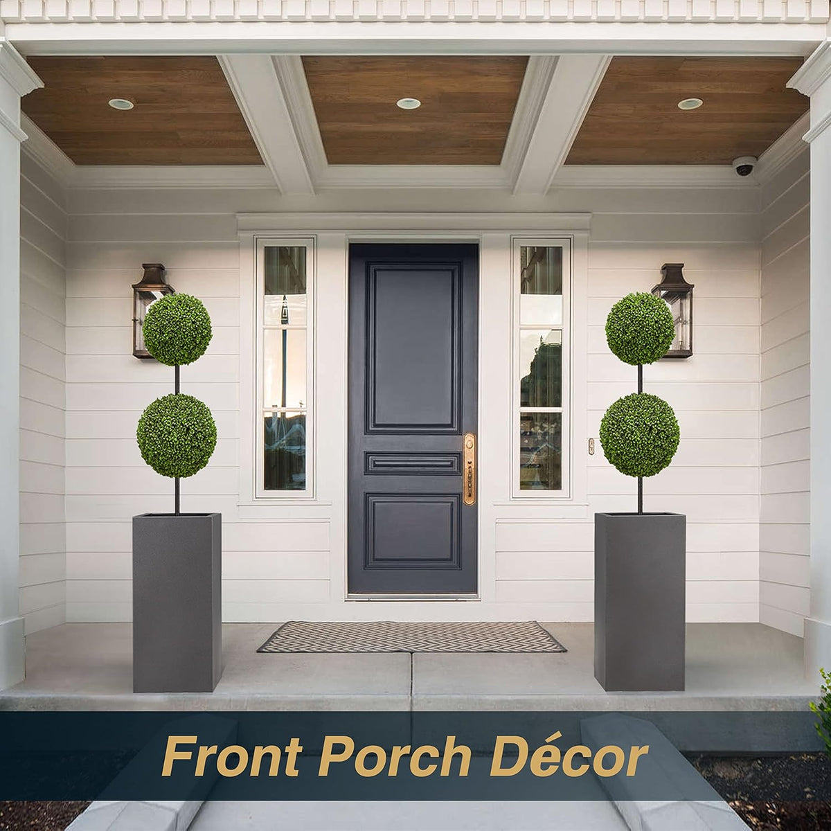 Metallic Heavy Tall Outdoor/Indoor Planter Box, Rectangular, 14Lx14Wx30H Inches, ‎25LBS/PC, Dark