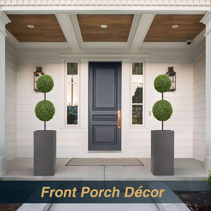 Metallic Heavy Tall Outdoor/Indoor Planter Box, Rectangular, 14Lx14Wx30H Inches, ‎25LBS/PC, Dark