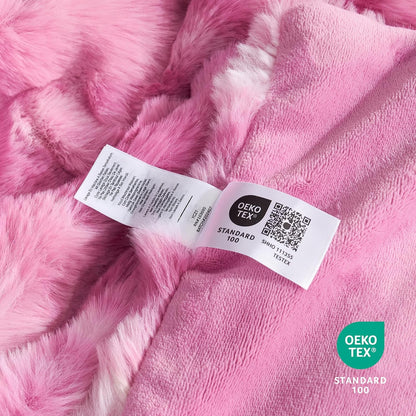 Cozy Bliss Faux Fur Throw Blanket for Couch, Fuzzy Soft Plush Thick Bubble Blanket for Sofa Bedroom