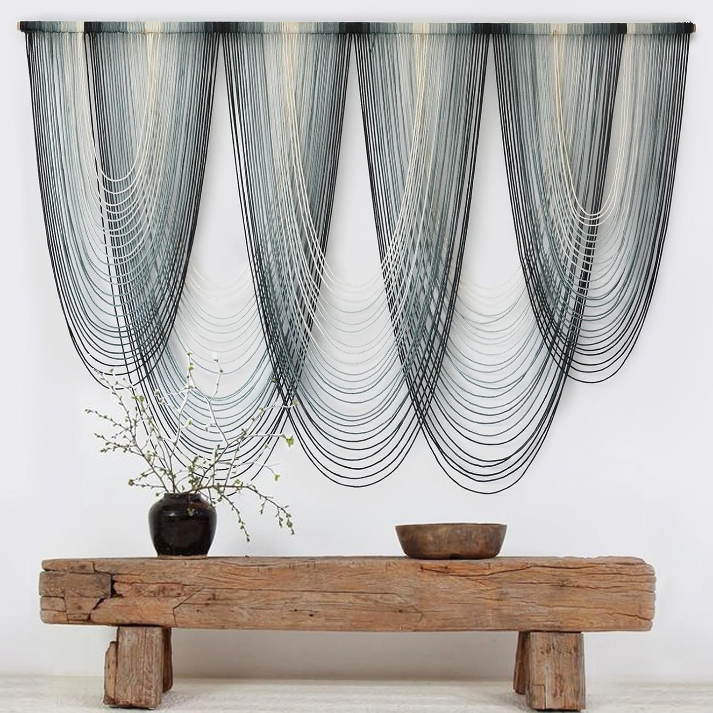 IOWER Large Macrame Wall Hanging Dip-Dyed Macrame Wall Decor Boho Wall Decor Craftsmanship Fiber