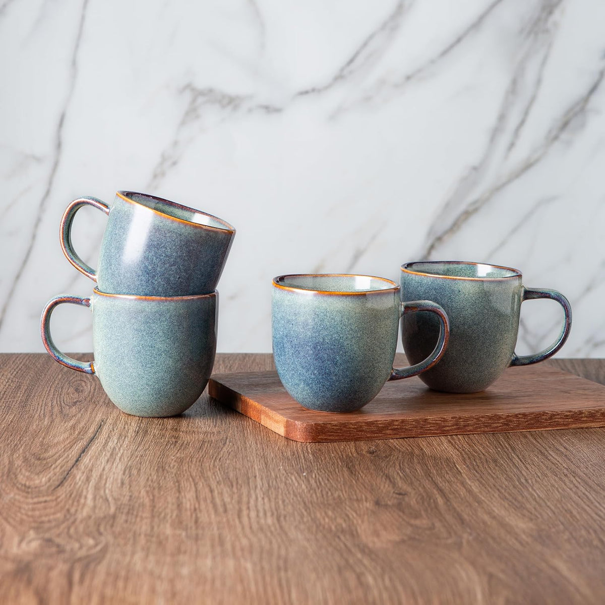 AmorArc 12oz Coffee Mugs, Ceramic Coffee Mugs set of 6 for Man, Woman, Dad, Mom, Modern Coffee Mugs