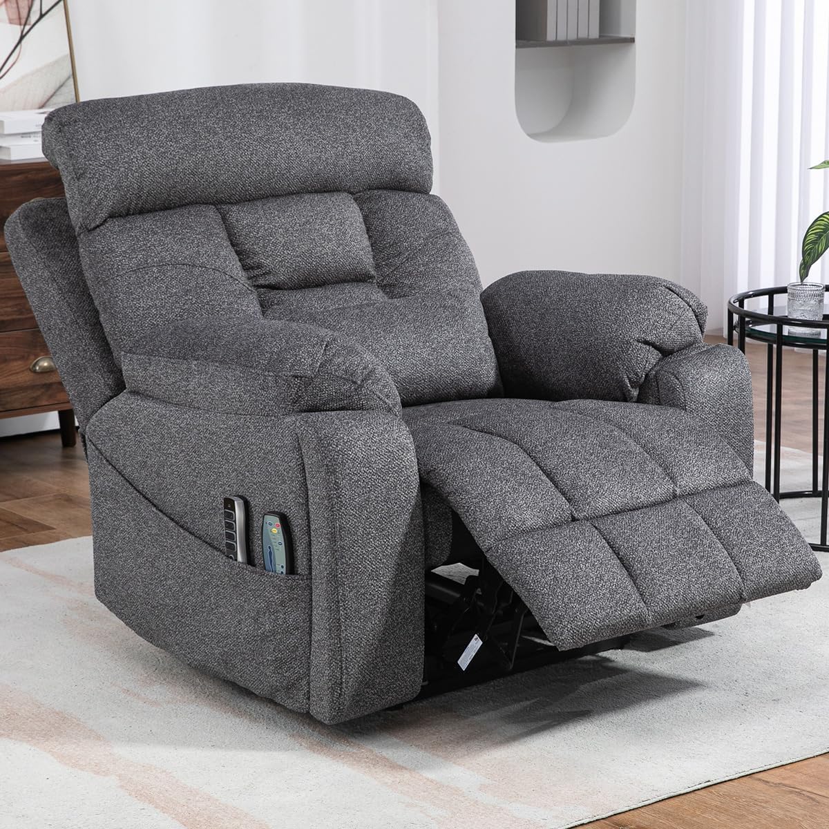 Lazy Boy Recliner Chair, 4 Motor Recliner with Power Headrest and Lumbar, Nursing Lift Chair with