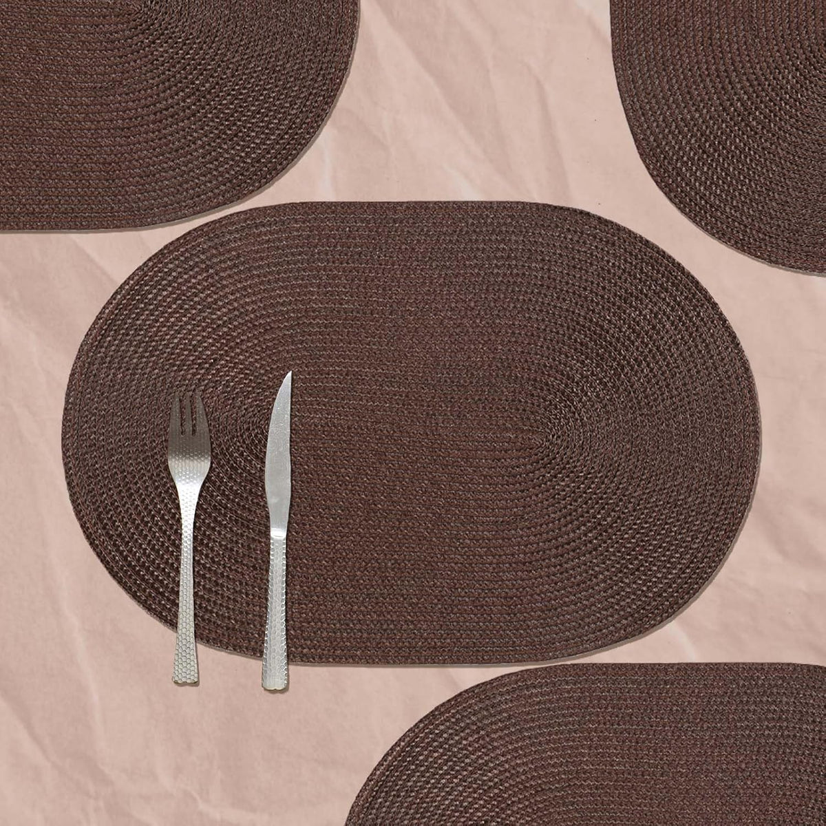 AHHFSMEI Placemats Set of 8 for Dining Table Washable Woven Vinyl Non-Slip 18x12 inches Placemat