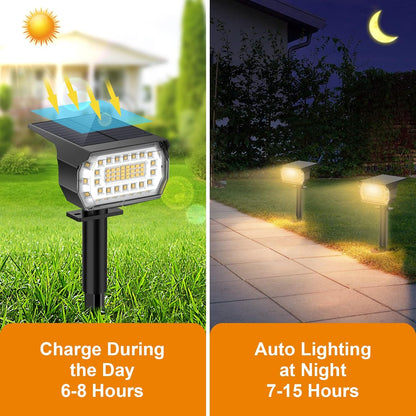 LANSOW Solar Spot Lights Outdoor, [8 Pack/76 LED] 2-in-1 Solar Landscape Spotlights, 3 Modes IP65