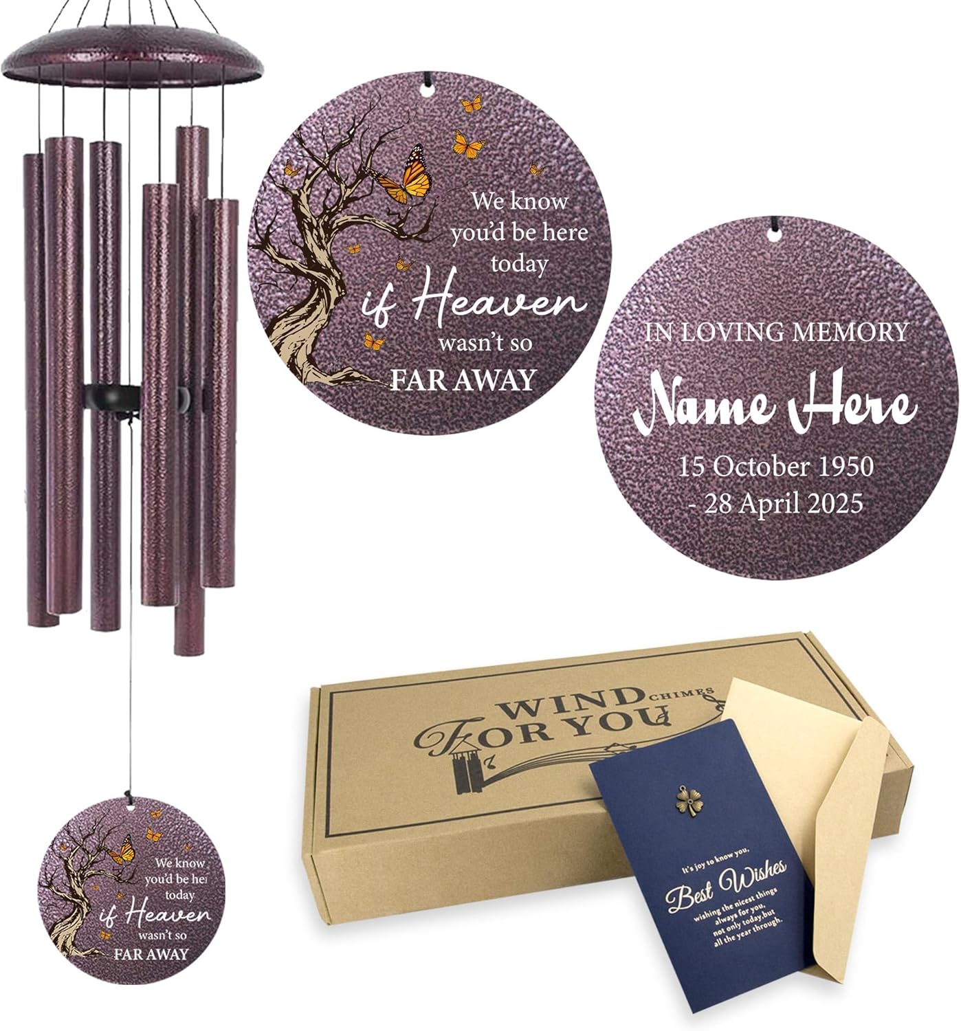 Cardinal Sympathy Wind Chimes Personalized, Windchimes in Memory of a Loved One/Mother, Sympathy