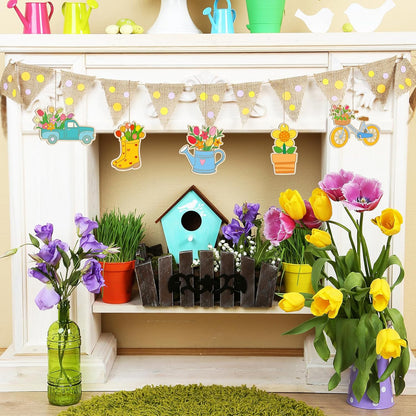 80PCS Wooden Spring Ornaments to Paint, 10 Styles DIY Blank Unfinished Wood Flower Cutouts