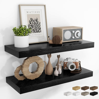 RICHFOCUS 31.5Inch Floating Shelves for Wall 2 Pack Shelves for Bedroom|Kitchen|Bathroom Wall