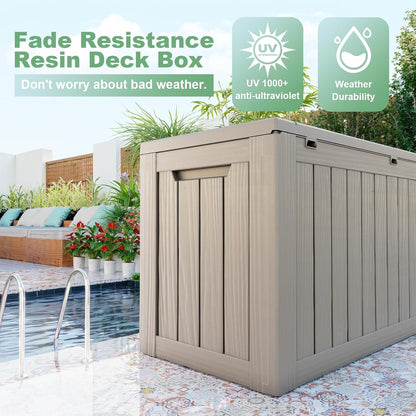 DRATO 80 Gallon Large Deck Box, Outdoor Storage Box for Patio Furniture, Patio Cushions, Gardening