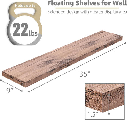 Sorbus Floating Shelves for Wall - 35 Inch Long Bathroom Shelves, Wall Decor for Bedroom, Kitchen