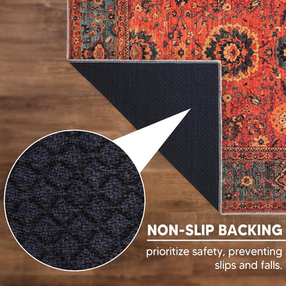 Keen Home Design 5x7 Rug - Machine Washable Area Rug with Non-Slip Backing, Ideal for Living Room