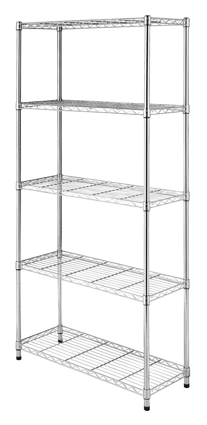 Whitmor 5 Tier Shelving Unit, Metal Storage Shelves, 400 lbs Capacity per Shelf, 2000 lbs Total