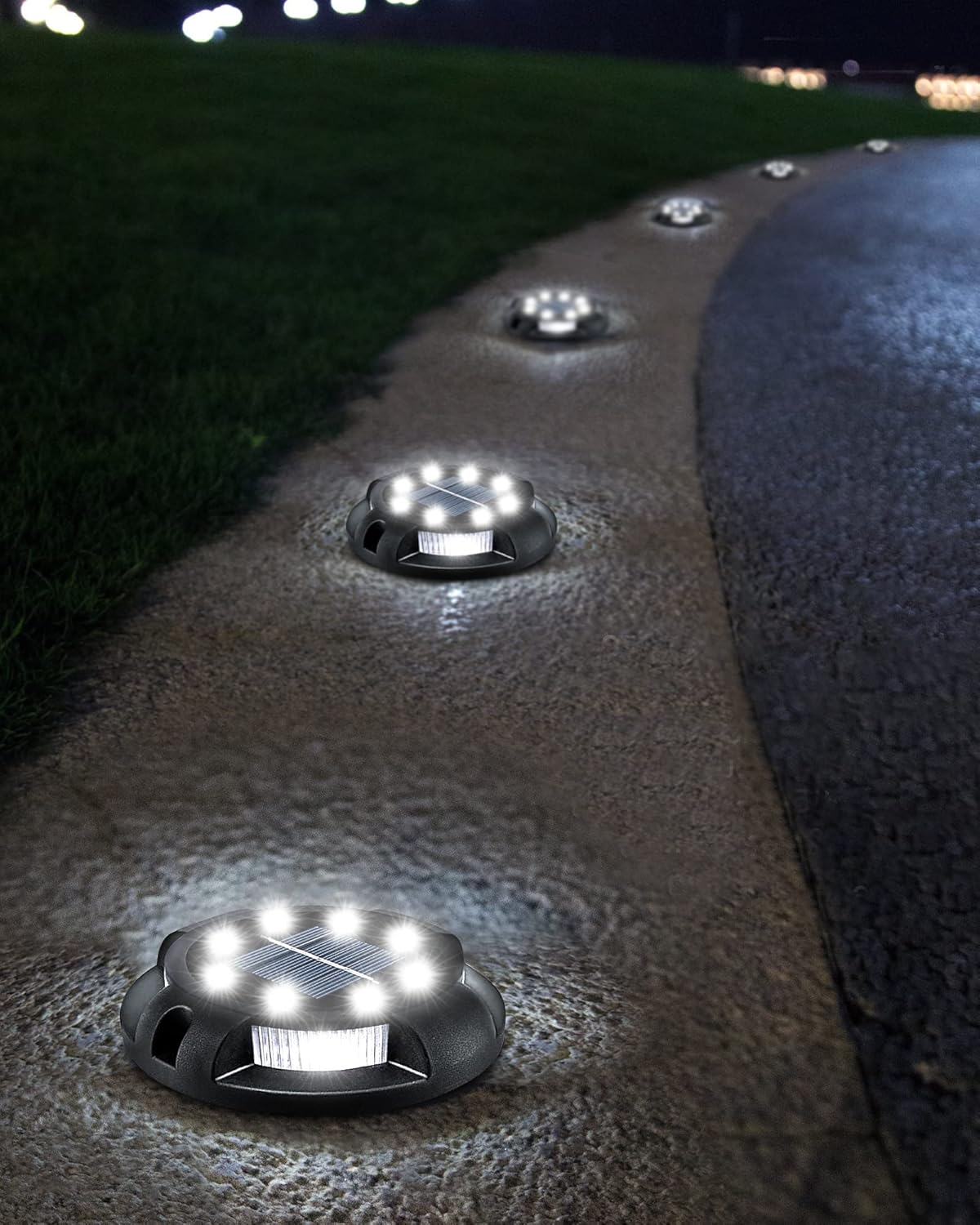 Biling Solar Outdoor Lights - 12 Pack, Bright Uplight Sidelight, Waterproof Deck Lights for Yard