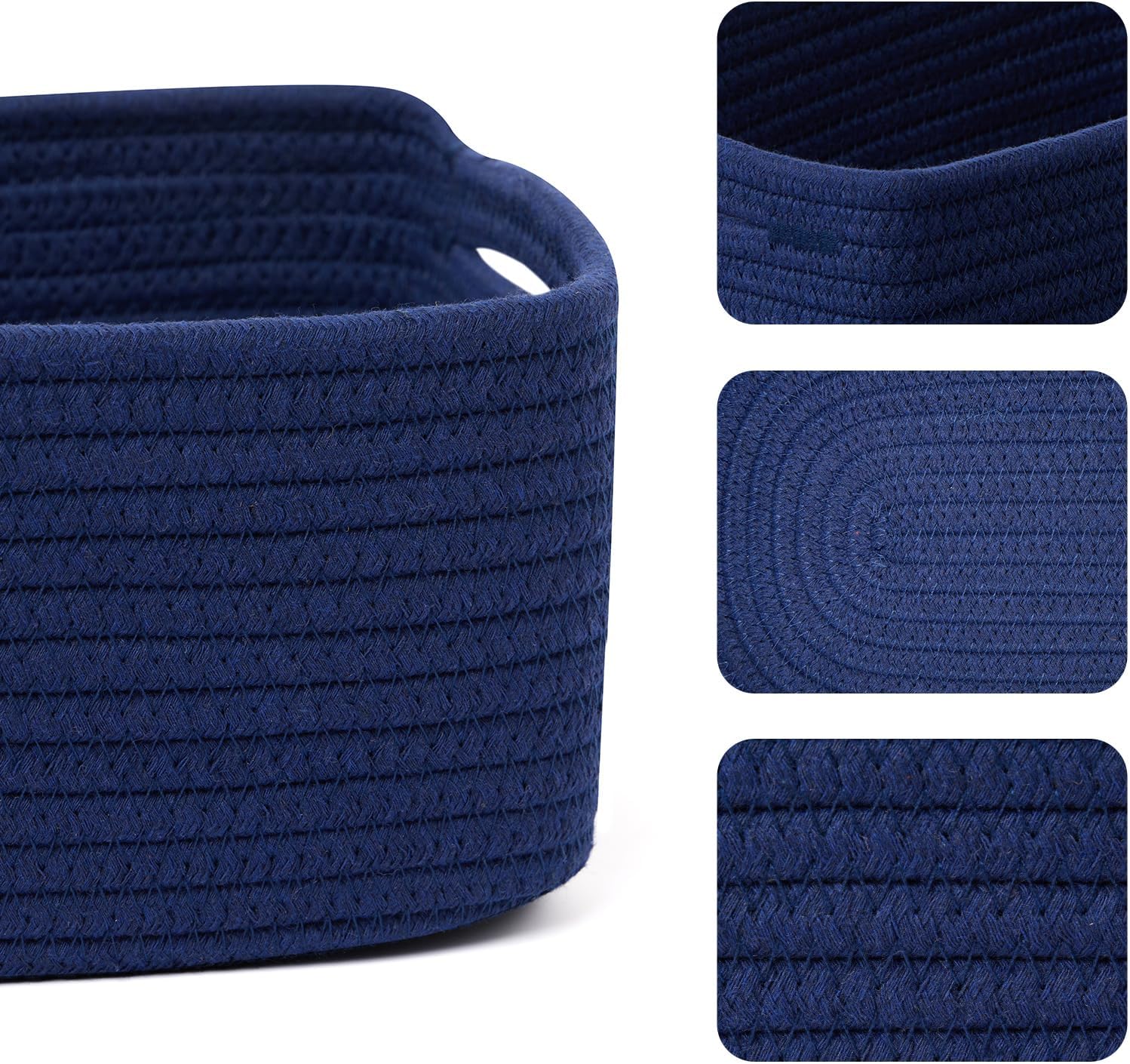 Small Storage Baskets for Organizing | Closet Organizer Bins | Shelf Toy Basket | Woven Rope