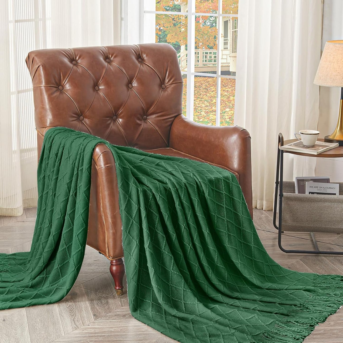 inhand Knitted Throw Blanket for Couch and Bed, Soft Living Room Home Decor Knitted Blanket with