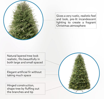 Camden 6.5ft Prelit Artificial Christmas Tree with Foot Pedal, 2041 Branch Tips, 400 Warm Lights