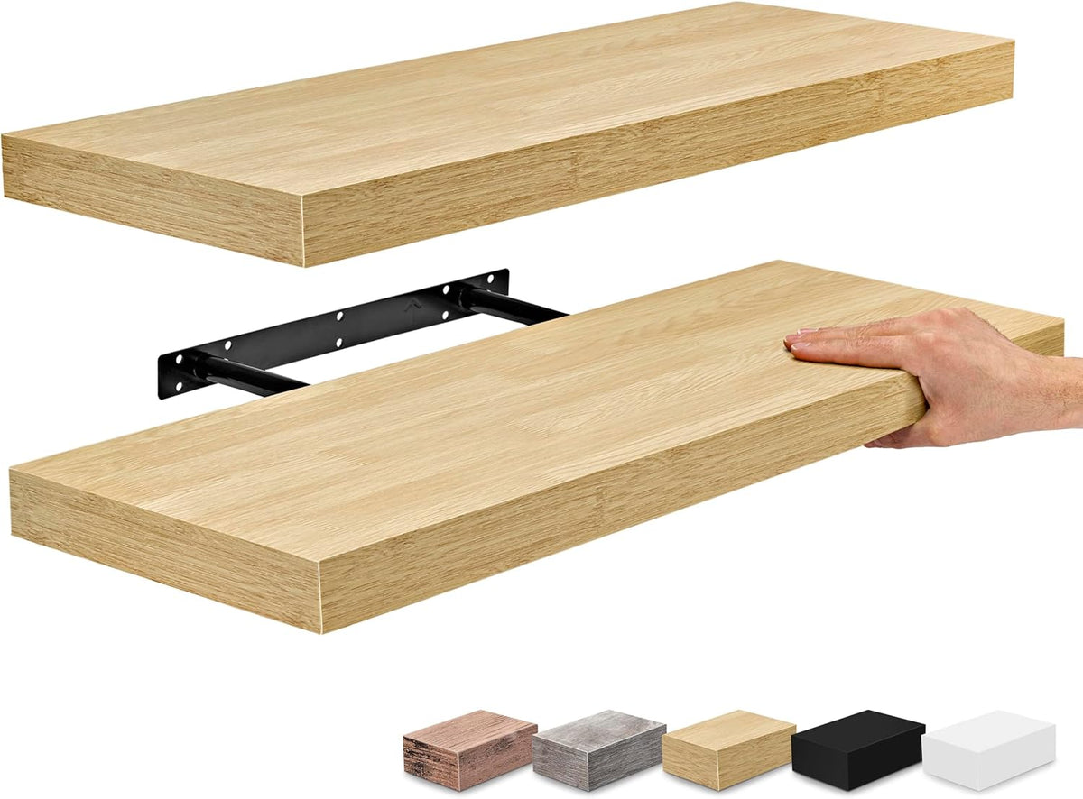 Sorbus Floating Shelves for Wall - 24" Bathroom Shelves, Wall Decor for Bedroom, Kitchen, Living
