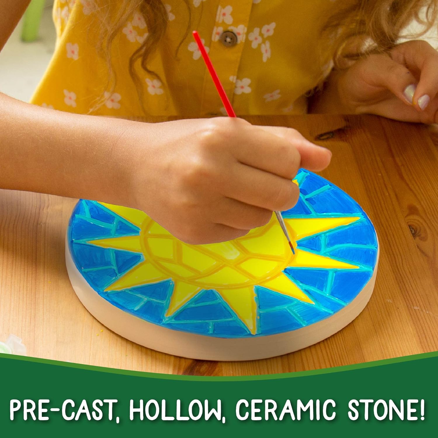 Creative Roots Mosaic Sun Stepping Stone Kit, Includes 7-Inch Ceramic Stepping Stone & 6 Vibrant