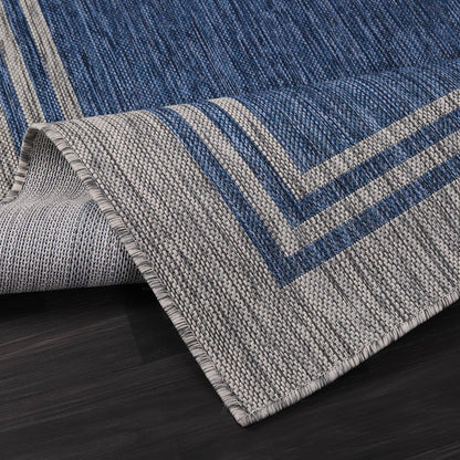 Bordered Outdoor Rug 9x12 Washable Outside Carpet for Indoor Patio Porch Waterproof Easy Cleaning