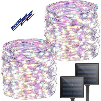 Solar String Lights Outdoor, 2 Pack Total 80FT 200 LED Solar Christmas Twinkle Lights Outside