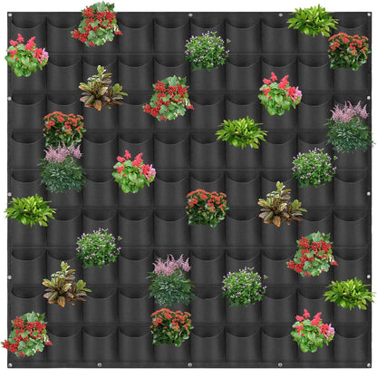 90 Pockets Hanging Planter Bags, Hanging Vertical Wall Mounted Plant Planting Grow Bags, Herb