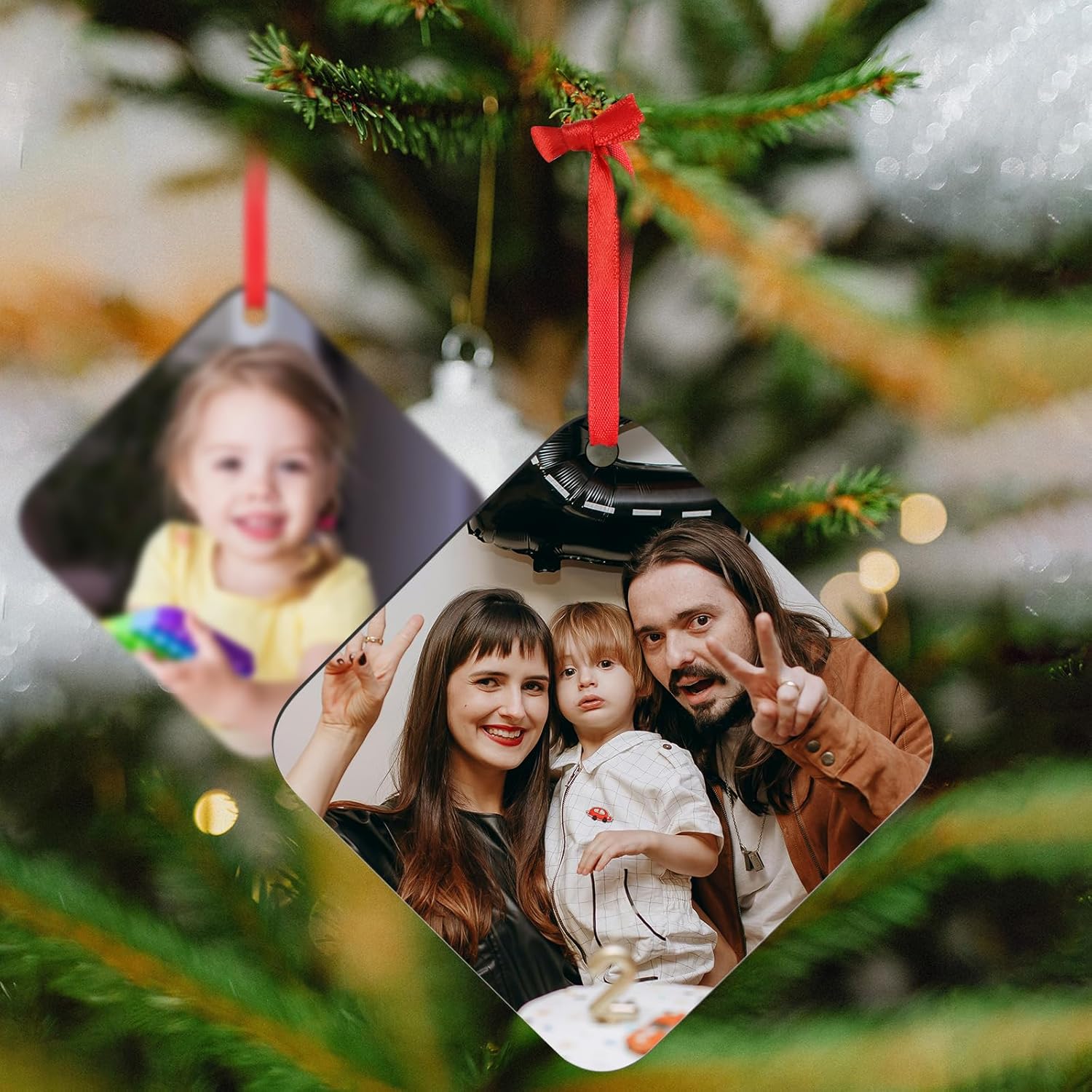 Personalized Christmas Ornaments 2024 Customized with Photo Text Ornament Keepsake Pet First