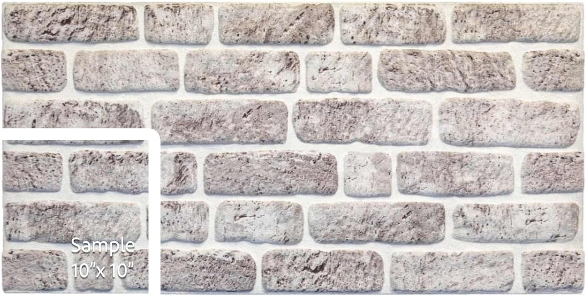 Dundee Deco 3D Wall Panels Faux Brick - Cladding White Grey Stone Look Wall Paneling, Styrofoam