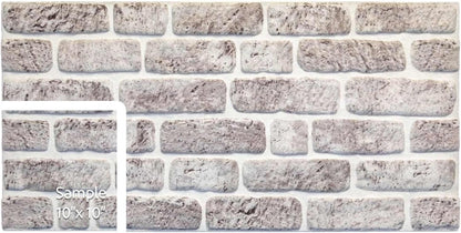 Dundee Deco 3D Wall Panels Faux Brick - Cladding White Grey Stone Look Wall Paneling, Styrofoam
