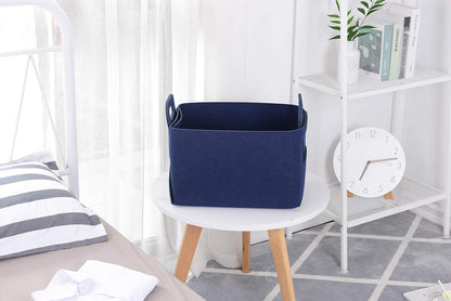 Minoisome Storage Basket Felt Storage Bin Collapsible& Convenient Box Organizer with Carry Handles