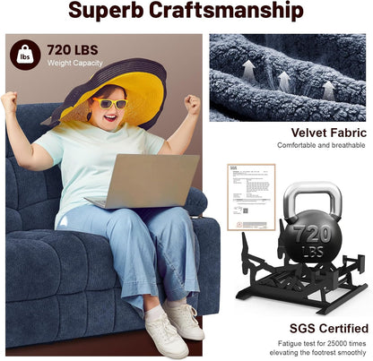 Loveseat Recliner Sofa Set with 2+1 Pieces, 2 Seater Minimalist Style Fabric Manual Pull Tab