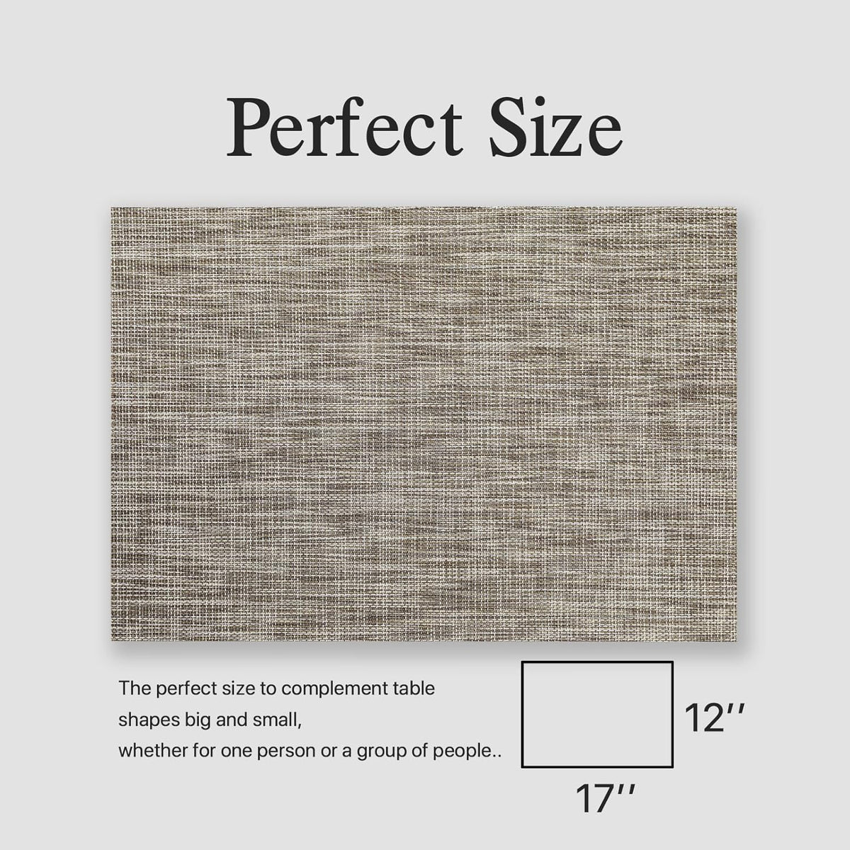 Placemats Set of 4 - Easy Clean Woven Vinyl Placemats for Dining Table, Indoor/Outdoor Place Mats