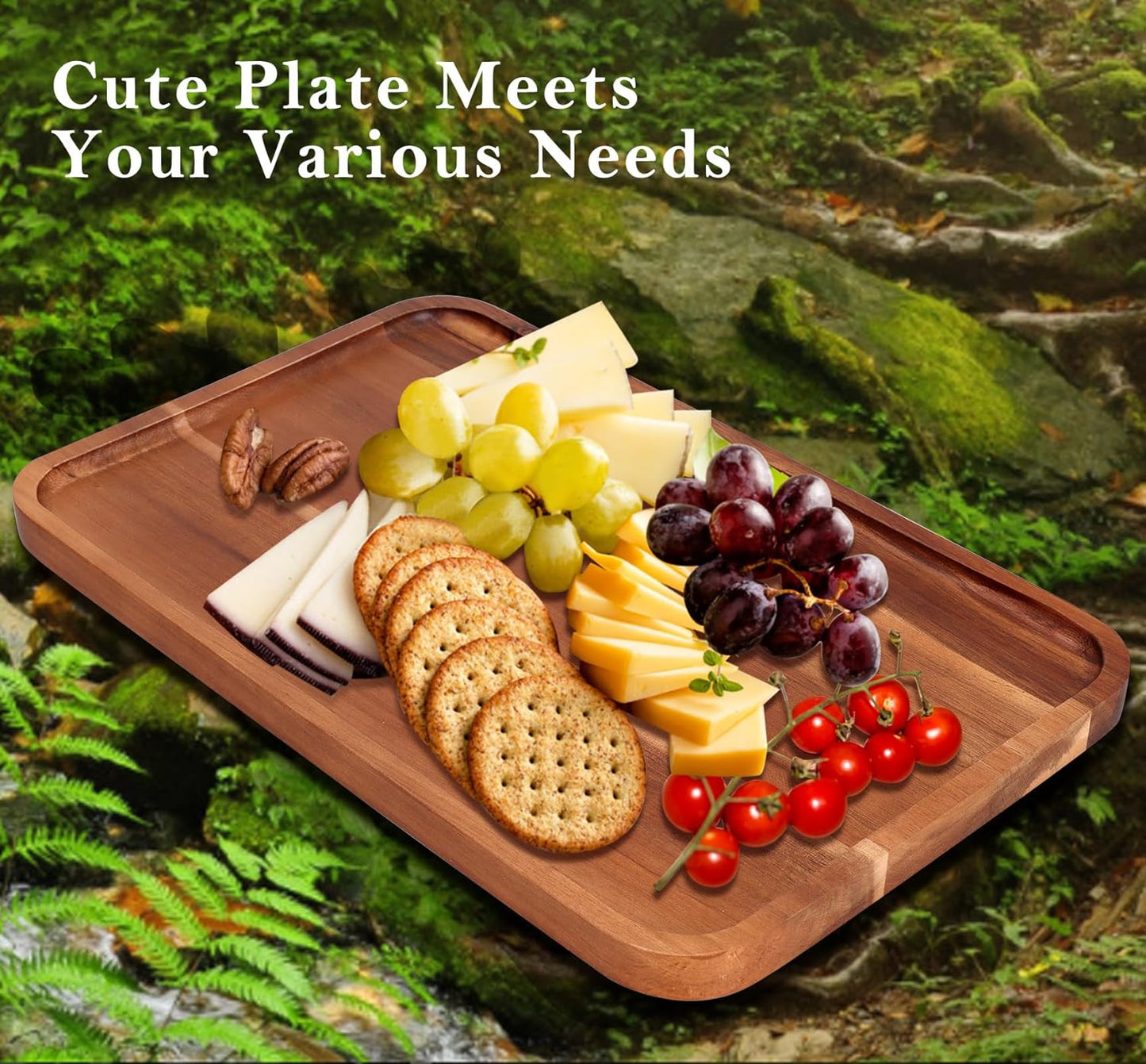 Large Wooden Serving Trays Long Party Charcuterie Boards Acacia Wood Platters Serving Cheese Board