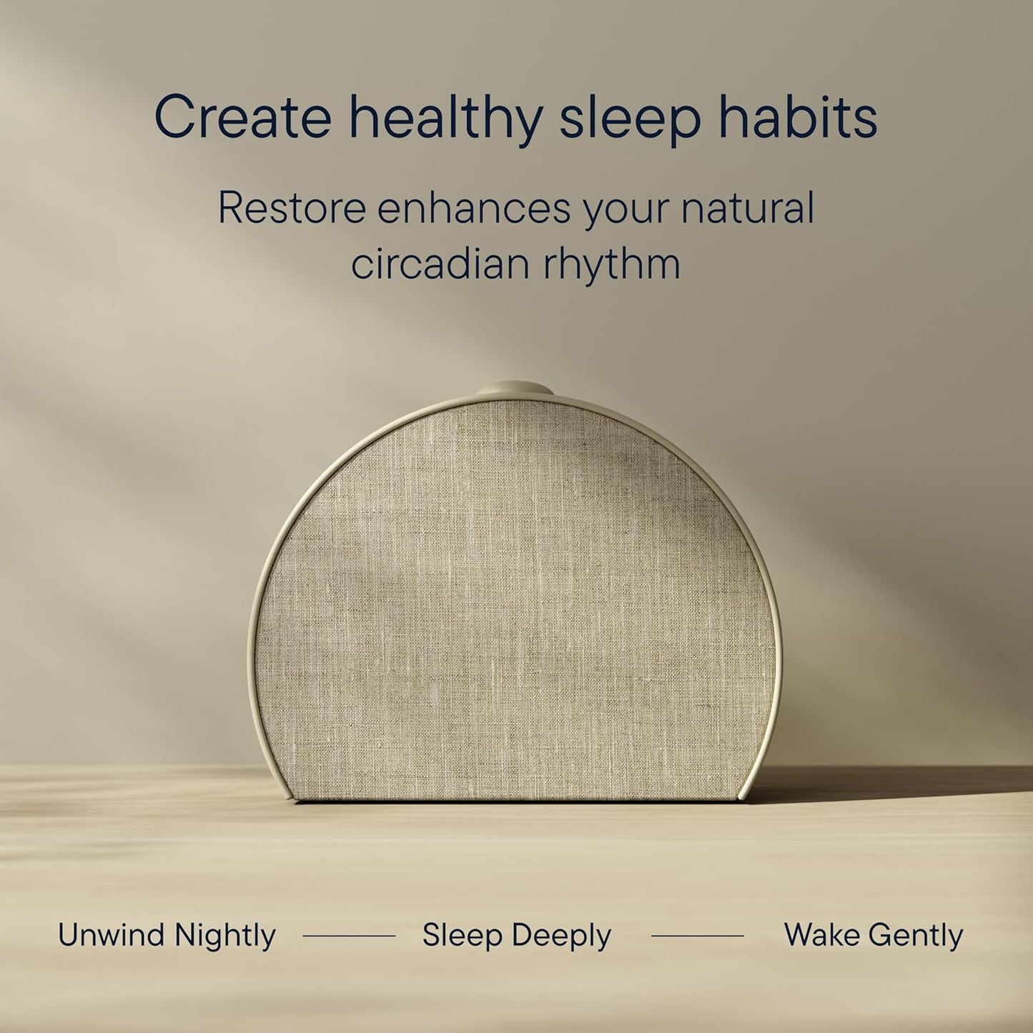 Hatch Restore 3 Sunrise Alarm Clock, Sound Machine, Smart Light (Putty) - White Noise, Screen-Free