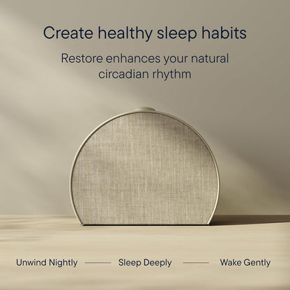 Hatch Restore 3 Sunrise Alarm Clock, Sound Machine, Smart Light (Putty) - White Noise, Screen-Free