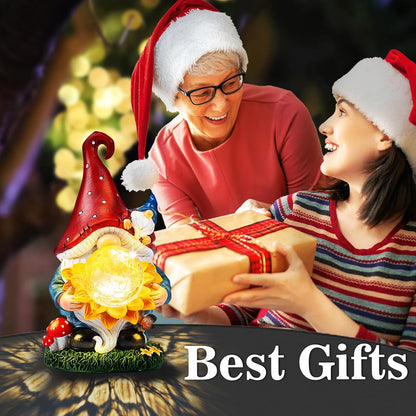 Solar Gnomes Garden Decor Outdoor Statues, Gnomes Gardening Gifts for Women Mom, Gnomes Decorations