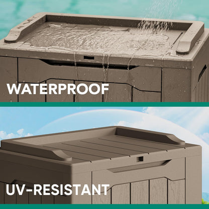 Devoko 30 Gallon Resin Deck Box 2 Pack Outdoor Indoor Waterproof Storage Box for Patio Furniture