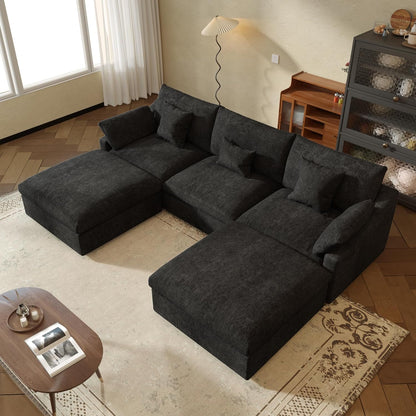 JACH U Shaped Sectional Couches, Cloud Sectional Couch with Deep Seat, 119" Down Filled Modular